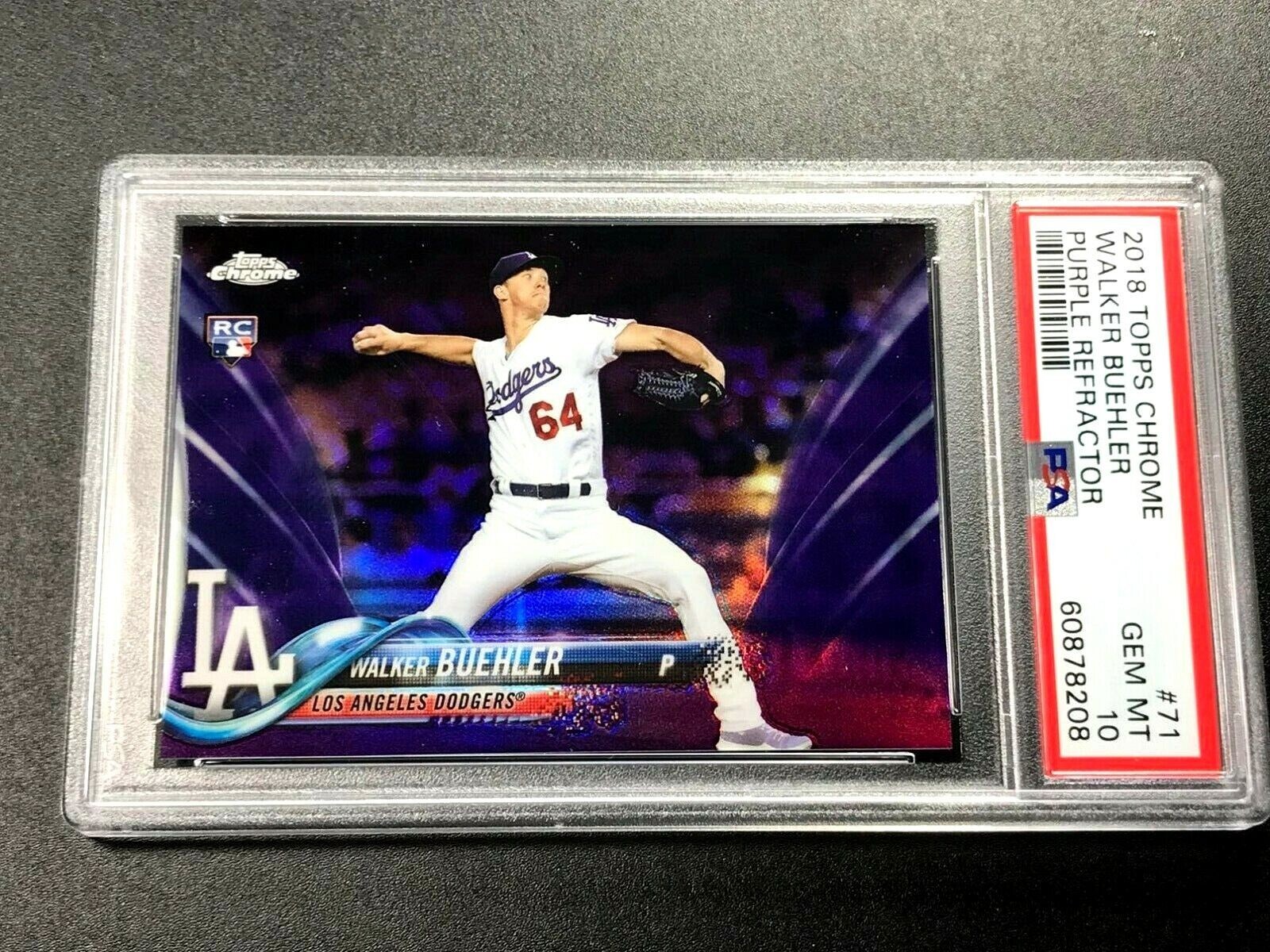 WALKER BUEHLER 2018 TOPPS CHROME #71 PURPLE REFRACTOR ROOKIE RC /299 PSA 10 GEM