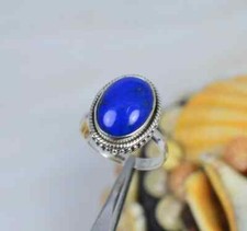 Blue Lapis Lazuli Gemstone Ring-925 Sterling Silver-Designer Ring Gift For Her