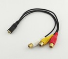 3.5mm Female Stereo to 3RCA Female Jack AV TV Adapter Audio Video Cable Splitter