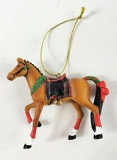TRAIL OF PAINTED PONIES English Holiday Ornament Christmas Enesco Horse Holly