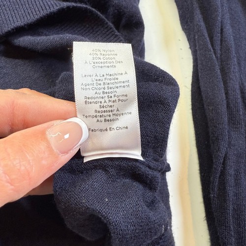 TALBOTS Women's Embroidered Crewneck Sweater Navy Blue Plus Size 2X - Picture 5 of 7
