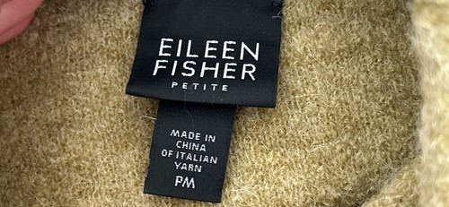 Eileen Fisher Wool Alpaca Teddy Sweater High-neck Pullover Oversized Knit - M/P - Picture 7 of 8