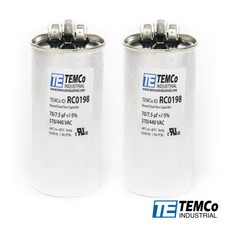 TEMCo 70+7.5 uf/MFD 370-440 VAC volts Round Dual Run Capacitor 50/60 Hz -Lot-2