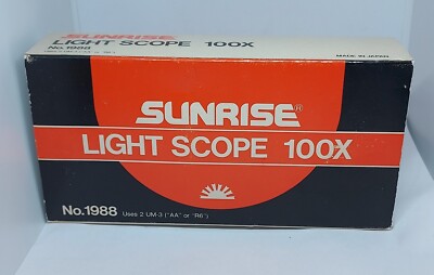 Vintage SUNRISE Light Scope 100X No. 1988 Made In Japan Uses 2 UM