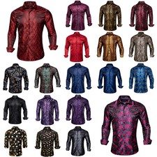 White Dress Shirts for Men Casual Long Sleeve Purple Button Down Top Shirt