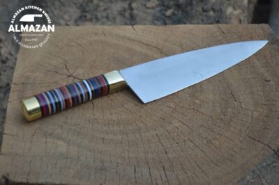 Almazan Custom Chef's Stainless Steel Knife with Natural Cirque Handle