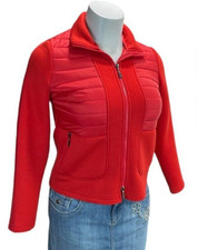 Madeleine Quilted Jacket Womens M Red Long Sleeve Full Zip Amaizing Quality