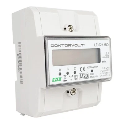 3 Phasige 0,25÷10(80)A Stromzähler MID Drehstromzähler Zähler LE-02D MID F&F - Bild 1 von 4
