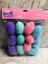 Easter Foam Flocked Easter Eggs 12 Pc. 1.96x1.29Inches