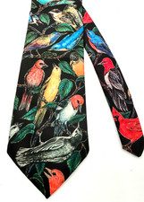 D'em Crazy Birds Colorful Novelty Tie Necktie Vintage USA made 56"