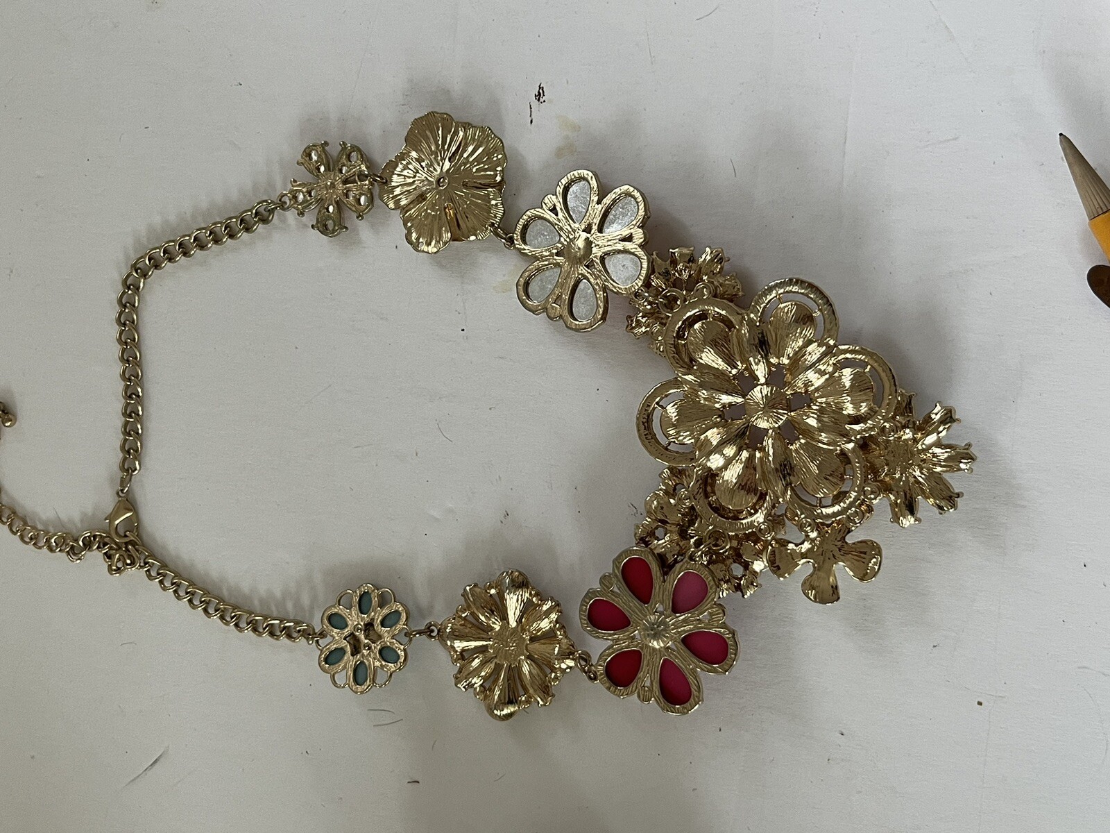 Multicolor Flower  Statement Necklace - image 7