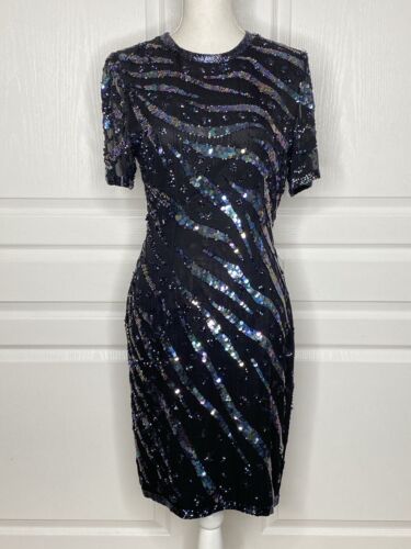 1990s Silk Beaded Dress Kathryn Conover By Night B