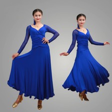 Latin Ballroom Dance Dress Modern Salsa Waltz Standard Long Dress C020 7 Colors