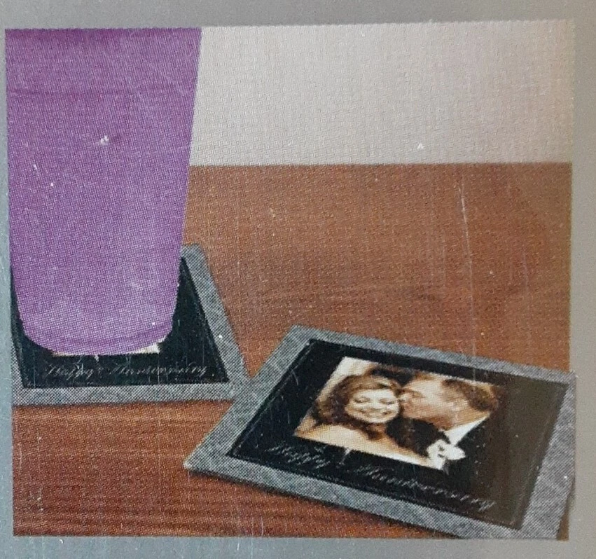 Marco de fotos feliz aniversario 8 piezas posavasos decoración de fiesta favores 4x4 pulgadas Foto 2 de 4