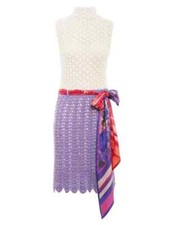 ZIMMERMANN HIGH TIDE CROCHET MINI DRESS W SCARF BELT SZ 1 NWT $650