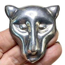Vintage Sterling Silver Panther, XL Pin or Pendant, Taxco, Mexico
