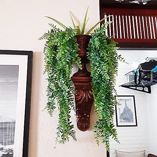 2 pcs Artificial Hanging Ferns Plants Vine Fake Ivy Boston Fern Hanging Green - Bild 6 von 7