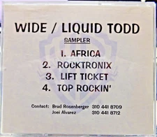 Wide / Liquid Todd Sampler w/Unreleased Tracks In House Promo "Acetate" CD