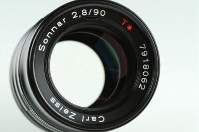 Contax Carl Zeiss Sonnar T* 90mm F/2.8 Black Lens for Contax G1 G2