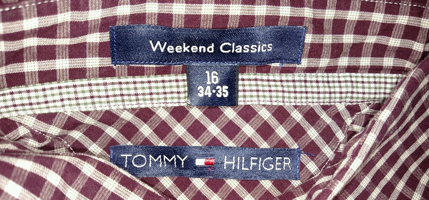 Tommy HILFIGER Weekend Classics Men Button Down Long Sleeve Plaid Shirt 16 34-35 image 3