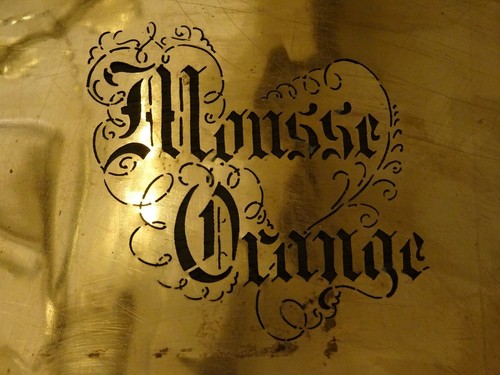 Ancien pochoir cuivre de pâtisserie pour décor au sucre glace Mousse Orange - Imagen 2 de 4