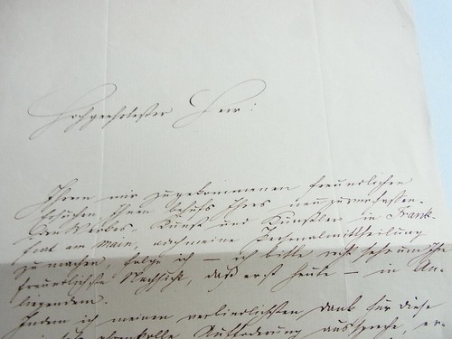 Brief FRANKFURT a.M. 1857: Architekt F.W. Ludwig an Philipp Friedrich GWINNER - 第 2/7 張圖片