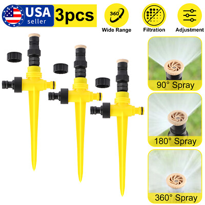 360° Rotation Auto Irrigation System Garden Lawn Sprinkler Patio Save Water USA