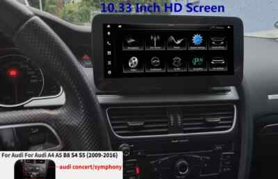 for AUDI A4 A5 2009-2015 Android 12 Touch Screen Display 10.33'' Carplay Wifi DSP