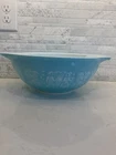 Vintage Pyrex 4Qt Mixing Bowl #444 Turquoise Blue Cinderella Amish Butterprint
