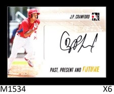 1-2013 ITG PAST, PRESENT AND FUTURE AUTO J.P. CRAWFORD PHILLIES JCR3 QTY