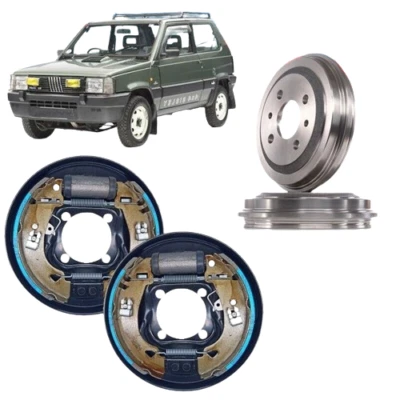 GOPARTS KIT COMPLETO GANASCE PIATTI + TAMBURI FRENO POSTERIORI FIAT Panda 4x4 DA 01/1993