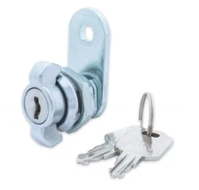 Miniature 3/8” T-Handle Cam Lock Item# 3716 Chrome screw type keyed alike