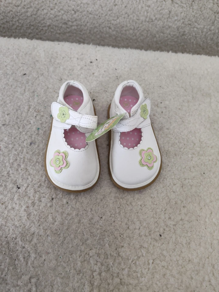 Teeny Toes Baby Girls Flat 3 White Leather Mary Jane Ballet Shoes - Image 3 of 4