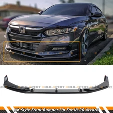 Akasaka Modern Steel Metallic Front Bumper Lip Splitter For 18-20 Honda Accord 