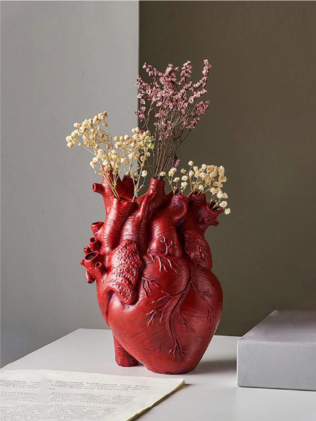 Anatomical Heart Polyresin Flower Vase Creative Design Vase - Pioneer  Recycling Services