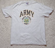 Vintage United States Army Shirt Mens Large Gray Short Sleeve Murina made in USA