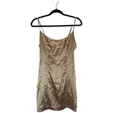Vintage BETSEY JOHNSON Gold Satin Slip Size Medium 90s