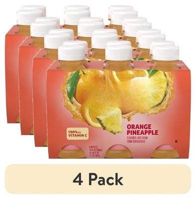 (4 pack) Orange Pineapple Juice Drink, 10 fl oz On-the-Go Bottle (Pack of 6)
