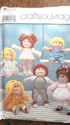 1985 VTG Simplicity 6823 Doll Soft Sculpture16&18'' Cabbage Patch Clothing
