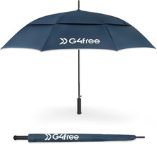 Paraguas Golf Fibra Carbono Fuerte Ligero Viento Doble Techo 62 Pulgadas Lluvia