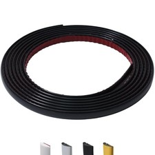 Peel and Stick Wall Molding Trim, D-Shape Flexible Molding 9.8 Ft Matte Black