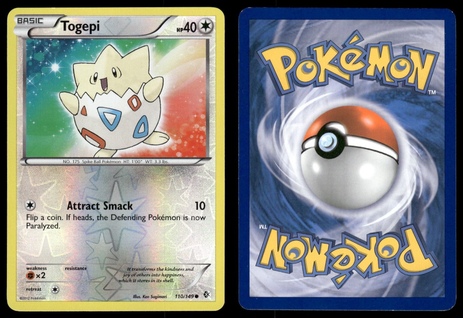 TOGEPI 110/149 COMMON BOUNDARIES CROSSED POKEMON REVERSE HOLO LP
