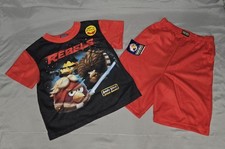ANGRY BIRDS STAR WARS RED BLACK PAJAMAS SHORTS TOP SET BOYS  SIZE 6/7 NEW TAGS