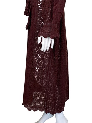 Doen Persephone mit Gürtel Lochstickerei Spitze Bestickt Lang Maxi Abendkleid L - Bild 19 von 24