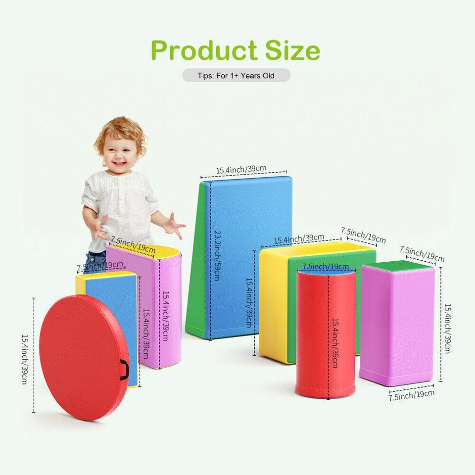 9 Piece Climb and Crawl Activity Playset Soft Foam Blocks for Toddler Learning - Image 2 of 4