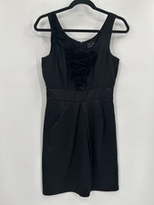 Max and Cleo Dress Womens Small Black Sleeveless Ruffle Pleat Cocktail Lined