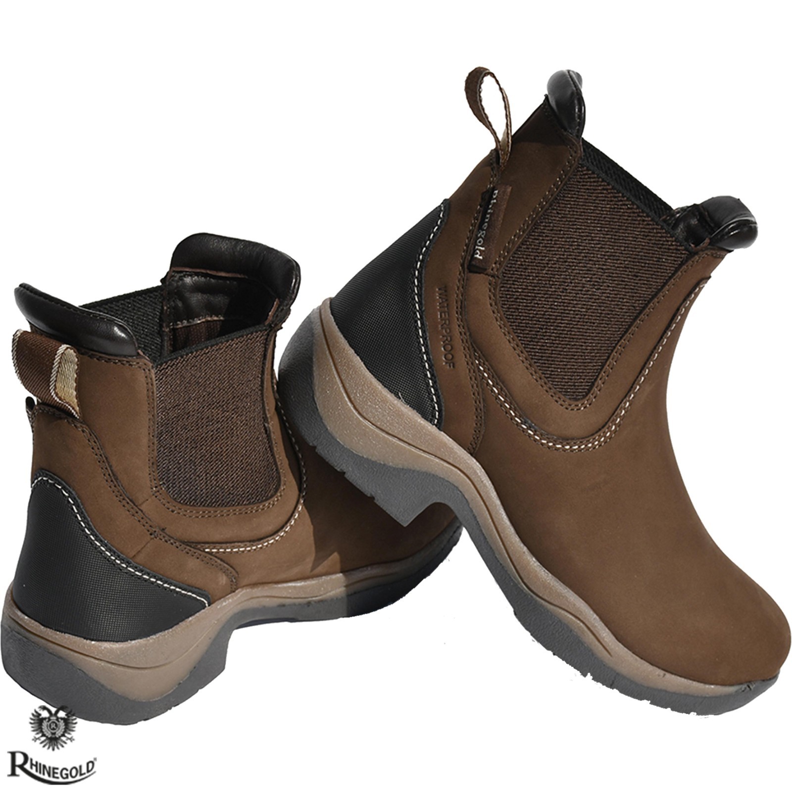 Bota de Campo Corta Columbus de Rhinegold Impermeable Cuero Cómoda Duradera