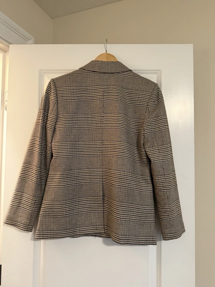 Blazer Alice + Olivia Marrón a Cuadros Talla XS Foto 2 de 3
