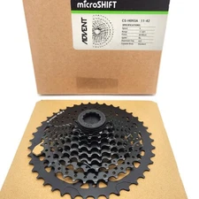 microSHIFT ADVENT 9 Speed 11-42T ED Coated Alloy Bike Cassette OPEN PACKAGE