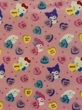 HELLO KITTY Cute Sweetheart Candy Hearts Throw Blanket 46  x 60  - New